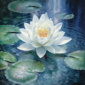 Lotus flower pond reflection - Image 1