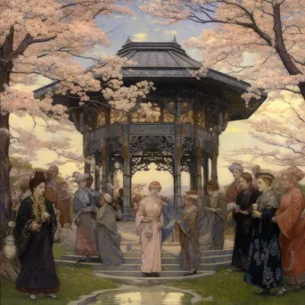 Tranquil Reunion under Cherry Blossoms