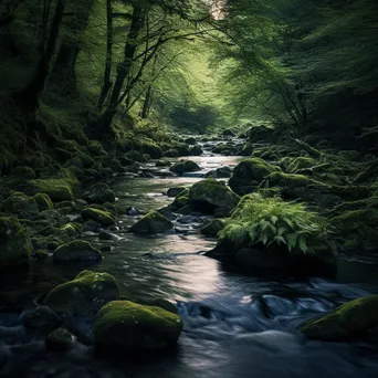 Long exposure photo of a flowing river in a forest - Image 4