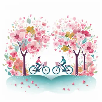 Springtime bike ride with blossoming trees logo - Image 3