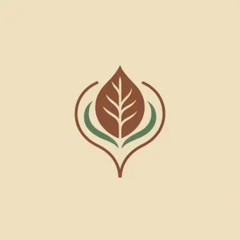 Organic and natural logo design with leaf heart icon - Image 1