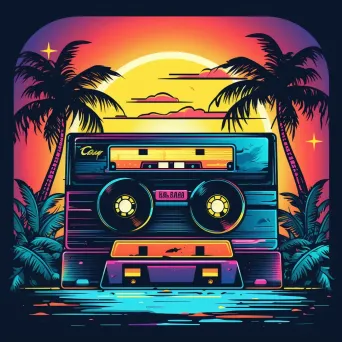 retro stylized cassette tape logo - Image 1