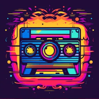 retro stylized cassette tape logo - Image 2