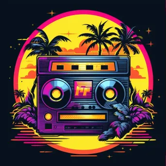 retro stylized cassette tape logo - Image 3