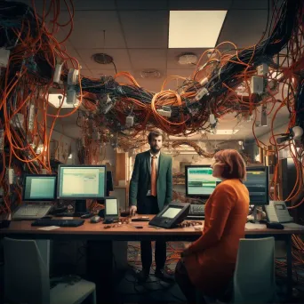 Humorous office scene with computer errors - Image 1