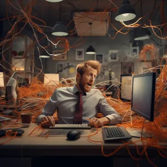 Humorous office scene with computer errors - Image 3