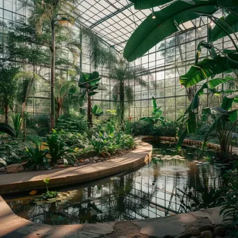 Botanical garden with asymmetrical pond shot on Sony Alpha 7R IV - Image 1