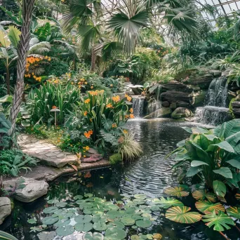 Botanical garden with asymmetrical pond shot on Sony Alpha 7R IV - Image 2