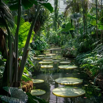 Botanical Garden with Asymmetrical Pond