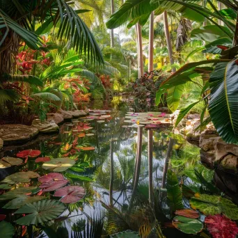 Botanical garden with asymmetrical pond shot on Sony Alpha 7R IV - Image 4