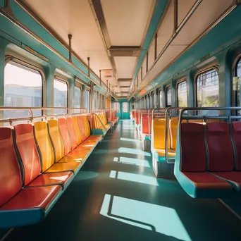 Brightly Lit Train Carriage Interior