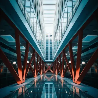 Symmetrical futuristic architecture with geometric patterns - Image 3