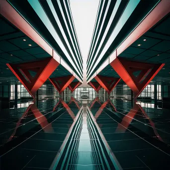 Symmetrical futuristic architecture with geometric patterns - Image 4