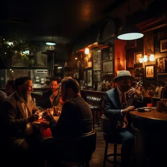 Cozy jazz bar with live music and patrons - Image 3