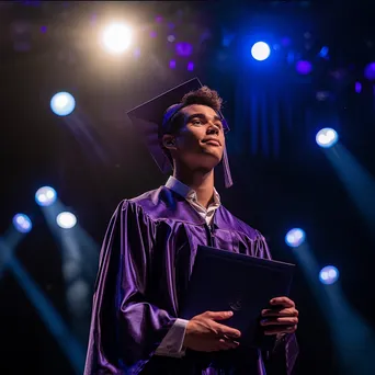 Graduate on Stage with Diploma