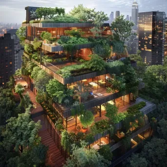 Green-roofed urban buildings - Image 1