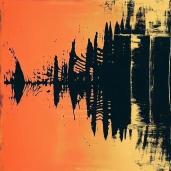 Digital art depicting intricate patterns of rhythm and frequency in the silhouette of sound waves - Image 3