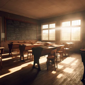 Traditional School Classroom with Sunlight