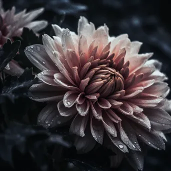 Black and white close-up of flower petals showcasing intricate textures - Image 4