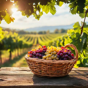 Freshly Harvested Grapes in Sunlight