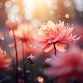 Pink coral gradient with shimmering bokeh - Image 2