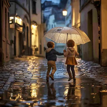 Childhood Joy on a Rainy Day