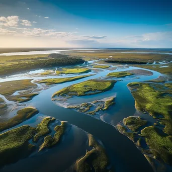 Aerial View of Coastal Estuary