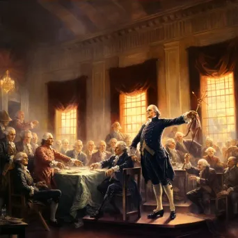 Founding Fathers signing the Declaration of Independence in a historic moment - Image 4