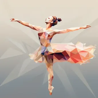 Low-poly portrait of a ballerina mid-leap - Image 2