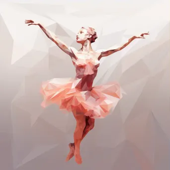 Low-poly portrait of a ballerina mid-leap - Image 3