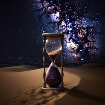 Hourglass filled with twinkling stars against a cosmic background - Image 2