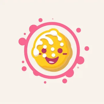 Playful waffle icon logo in yellow and pink - Image 4