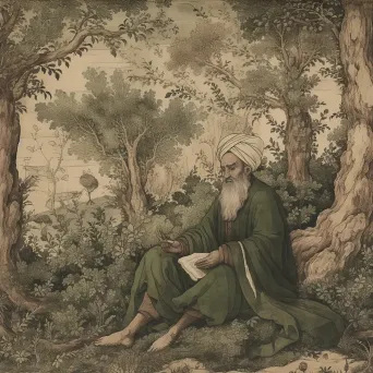 Old sage meditating in the heart of an enchanted forest - Image 3