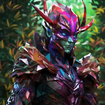 Low poly elf warrior in a fantastical forest - Image 2