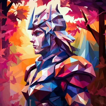 Elf Warrior in Low Poly