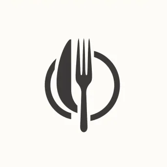 Sleek and modern logo design with fork and knife icon - Image 4