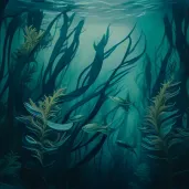 Underwater forest of kelp swaying with ocean currents - Image 1