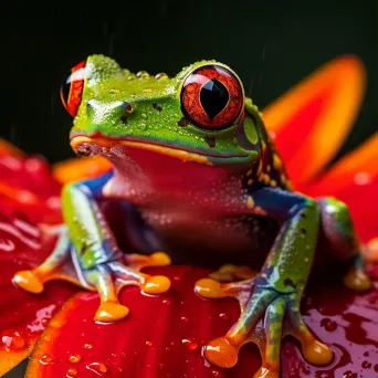 tree_frog_on_flower - Image 1