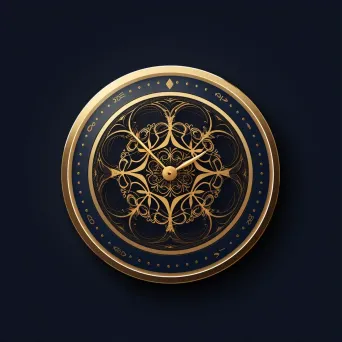 Elegant and luxurious logo with a watch face icon in gold and navy - Image 1