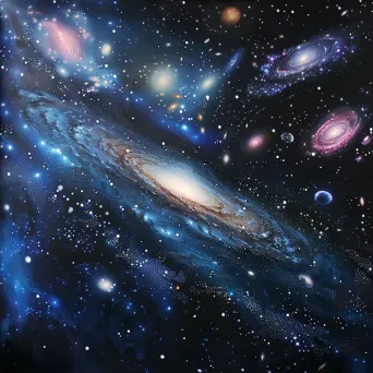 Celestial phenomena of distant galaxies glowing in cosmic tapestry - Image 4