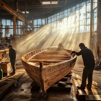 Finishing Touches on a Wooden Boat