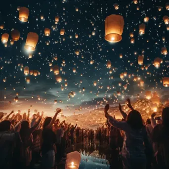 Lantern Festival in Taiwan - Thousands of sky lanterns illuminating the night sky - Image 3