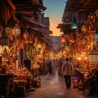 Dusk at a Moroccan Spice Souk