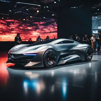 Futuristic concept car at an auto show - Image 2