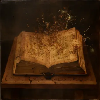 Ancient book with glowing symbols representing sacred wisdom - Image 4