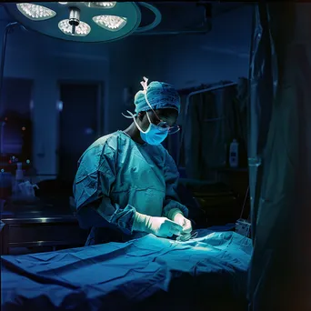 Surgeon in scrubs ready for operation in surgical room - Image 4