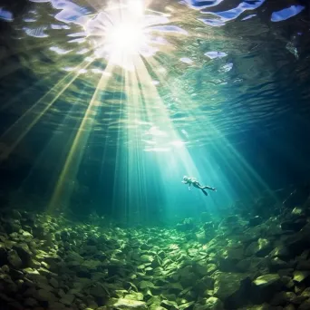 Swimmer gracefully diving into clear water - Image 1