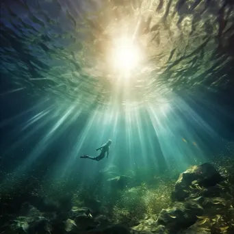 Swimmer gracefully diving into clear water - Image 2