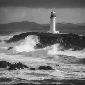 Dramatic Coastline with Lighthouse