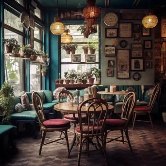 Cafe interior with mismatched furniture on Canon EOS 5D Mark IV - Image 2